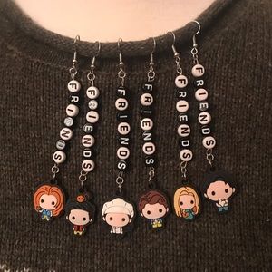 Handmade friends earrings 3 pair